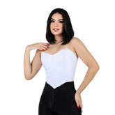 Cropped Feminino Morcego Preto de Couro