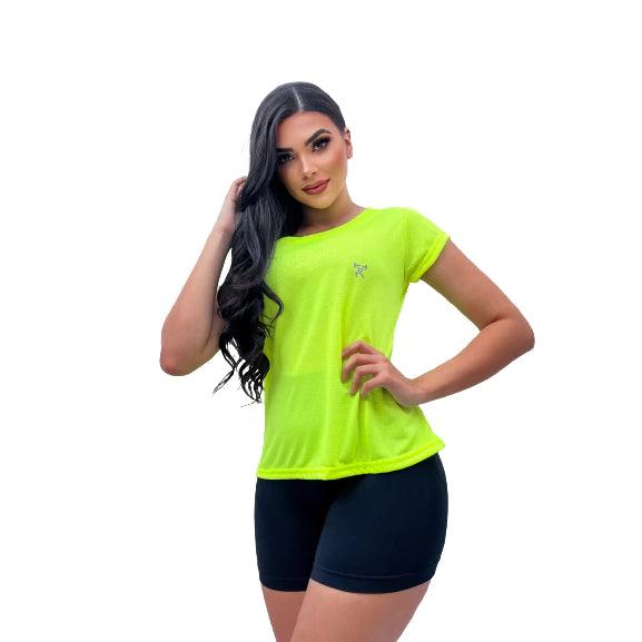 Camiseta feminina para academia Dryfit baby look