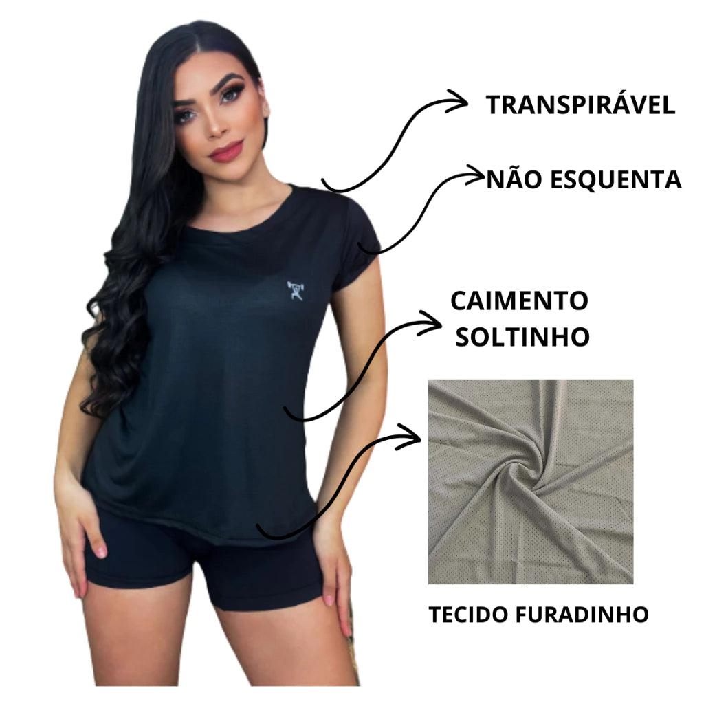 Camiseta feminina para academia Dryfit baby look