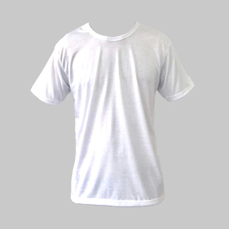 Camiseta Branca Slim Masculina Poliéster