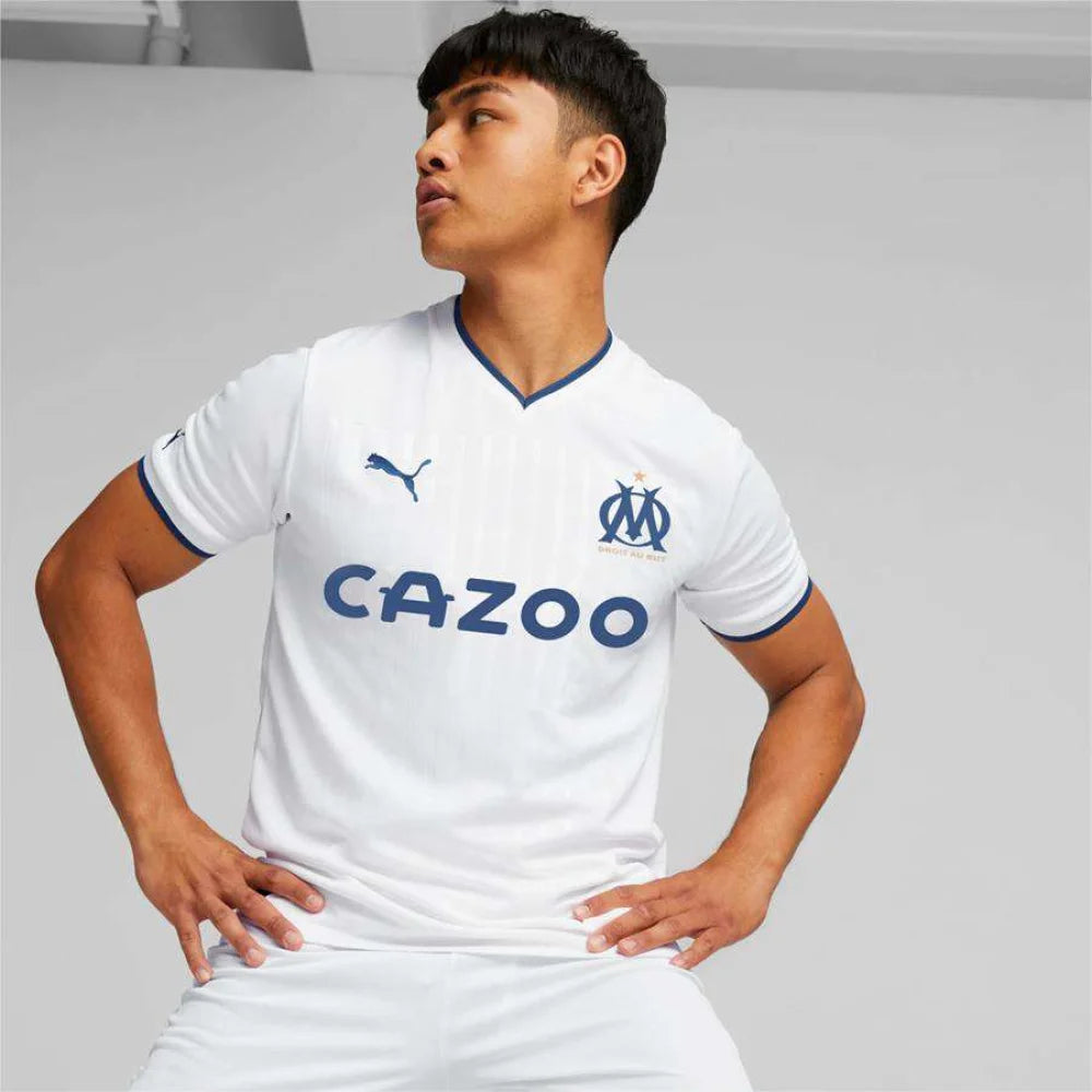 Camisa Puma Olympique de Marseille I 22/23 Torcedor Masculina – Branca