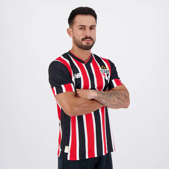 Camisa São Paulo II 24/25 Jogador Masculina Preto+Vermelho