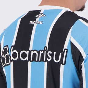 Camisa Grêmio I 24/25 Torcedor Masculina Branco+Preto+Azul