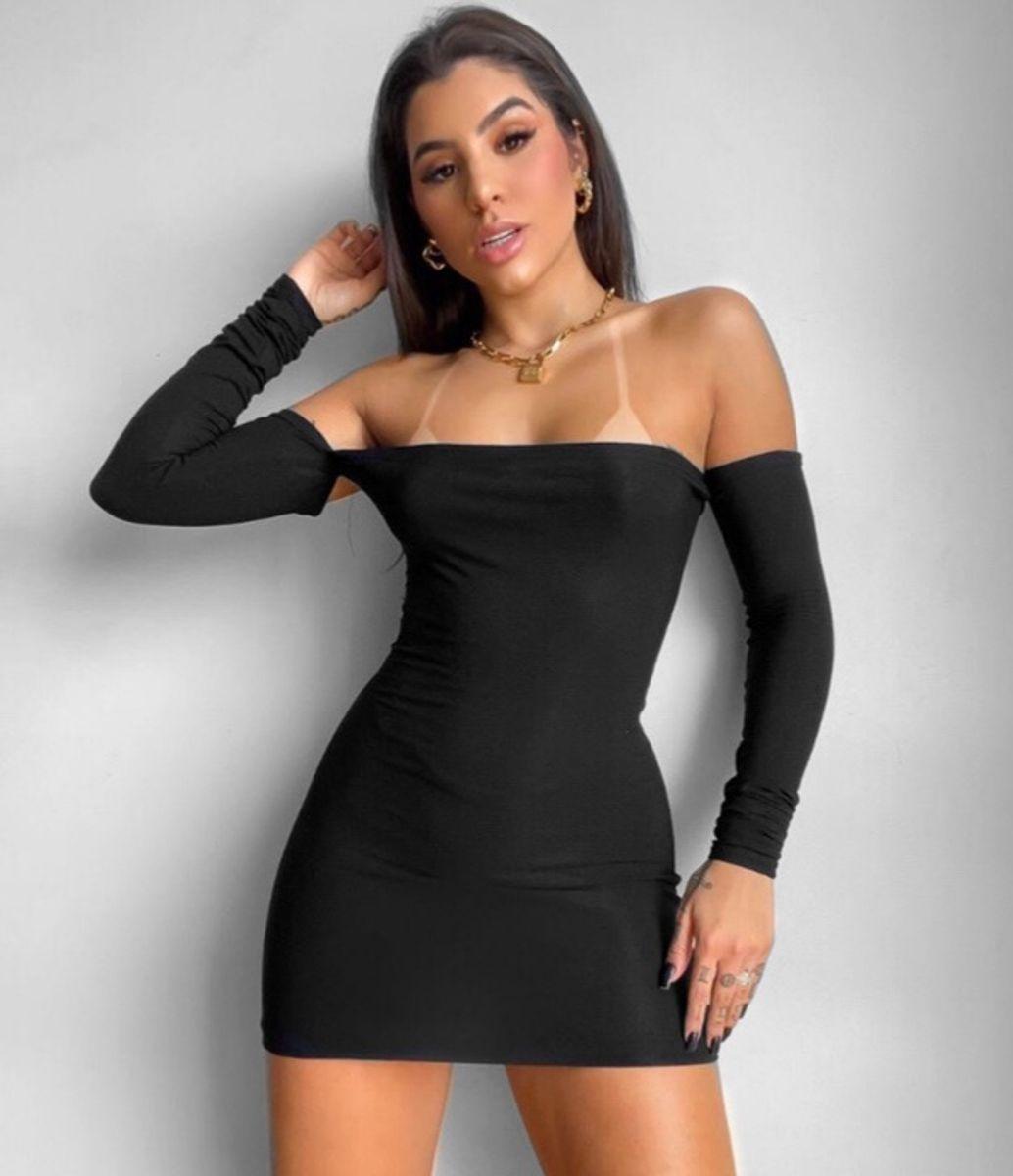 Vestido feminino tomara que caia ciganinha com manga colado tubinho lindo suplex