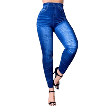 Legging Jeans Fake Feminina - Moda Fitness Esportiva Casual