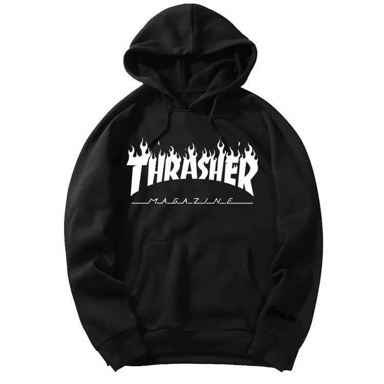 Moletom Thrasher Modelo Canguru com Capuz e Bolso