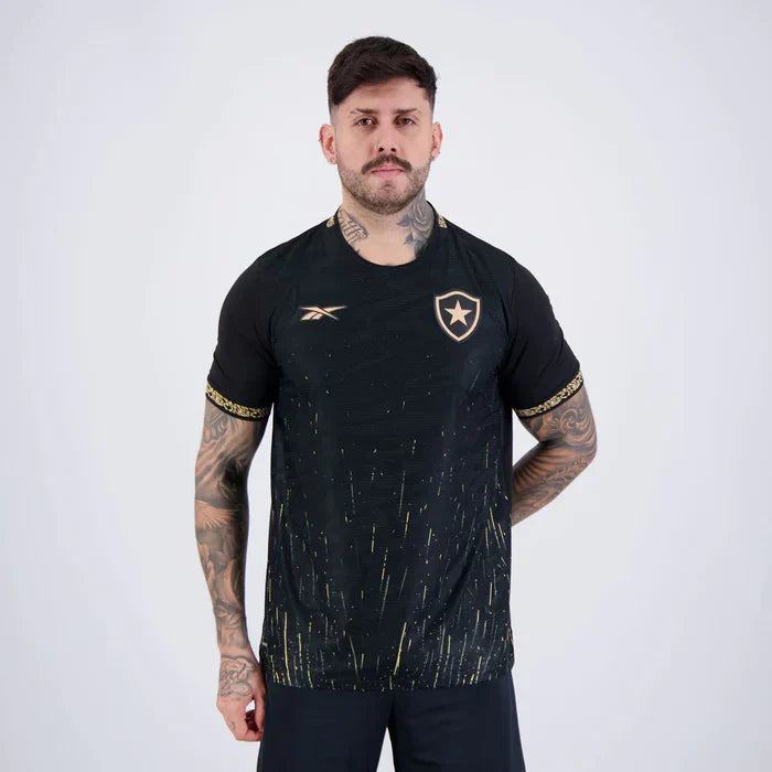 Camisa Botafogo II 2024 Torcedor Masculino Preto+Dourado