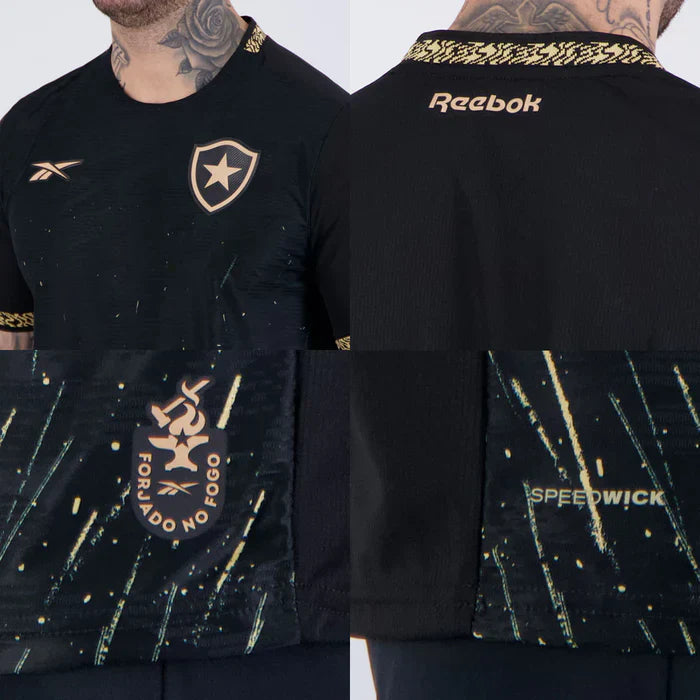 Camisa Botafogo II 2024 Torcedor Masculino Preto+Dourado