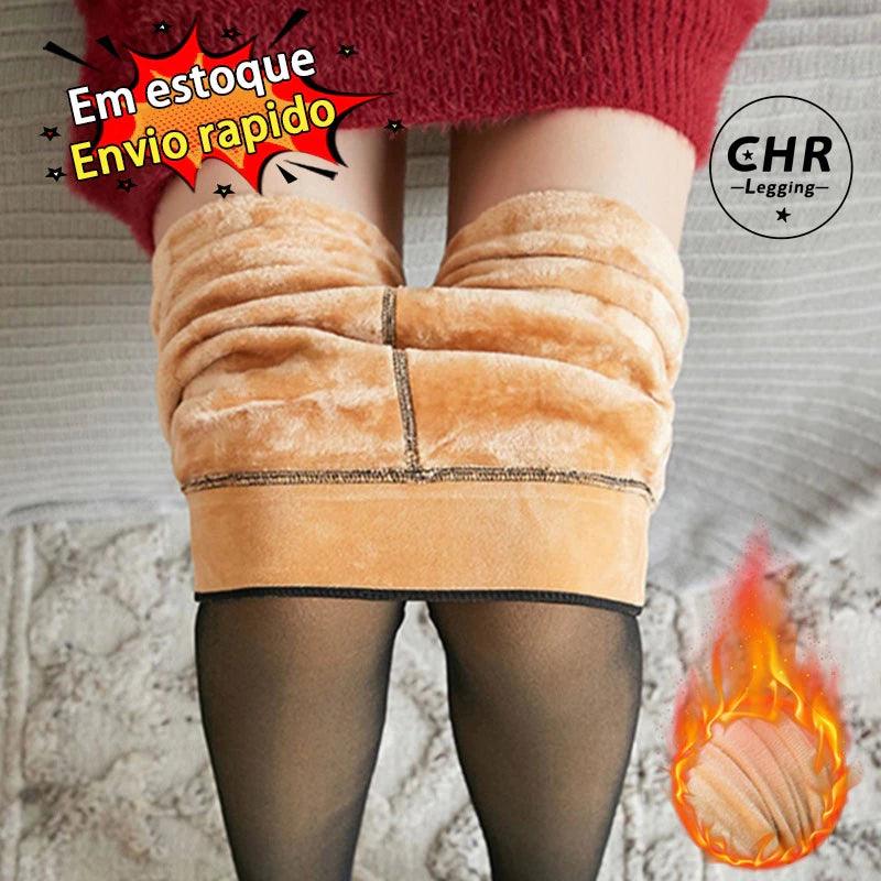 Meias-Calças De Inverno Super Elásticas Pretas