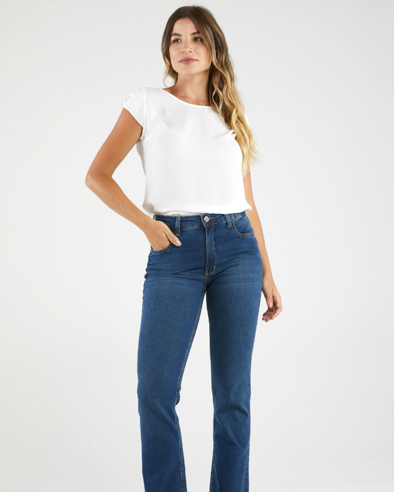 Calça Jeans Feminina Reta Clássica