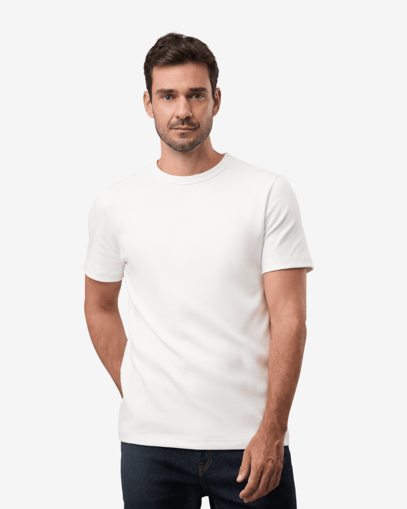 Camisa Básica Branca com malha dupla