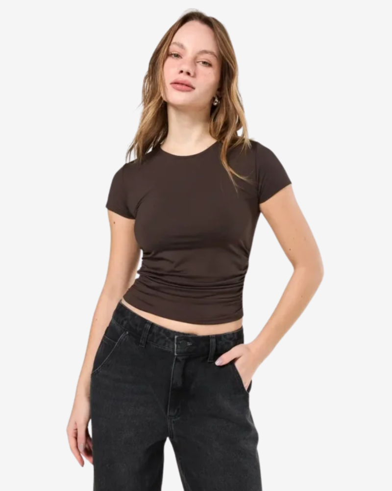 Blusa Manga Curta em Algodão