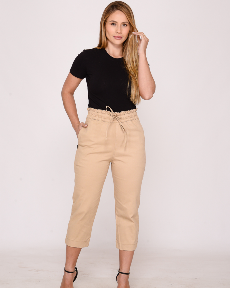 Calça Capri Feminina Bege