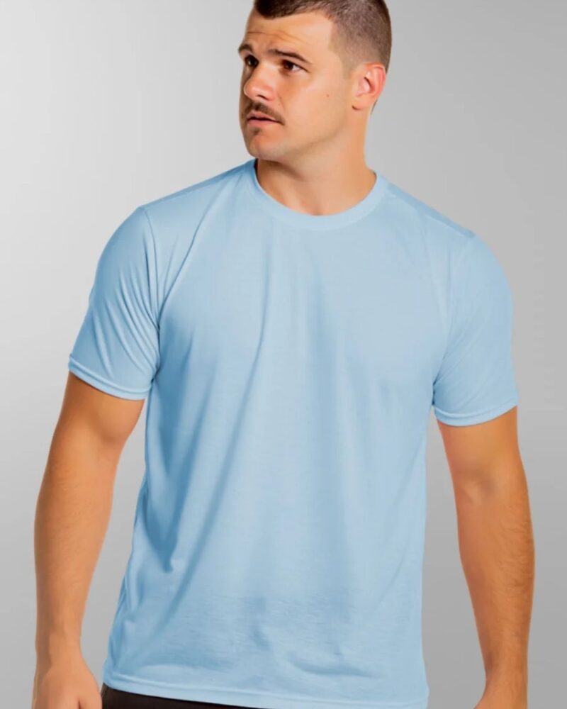 Camiseta Masculina Clássica Azul Claro