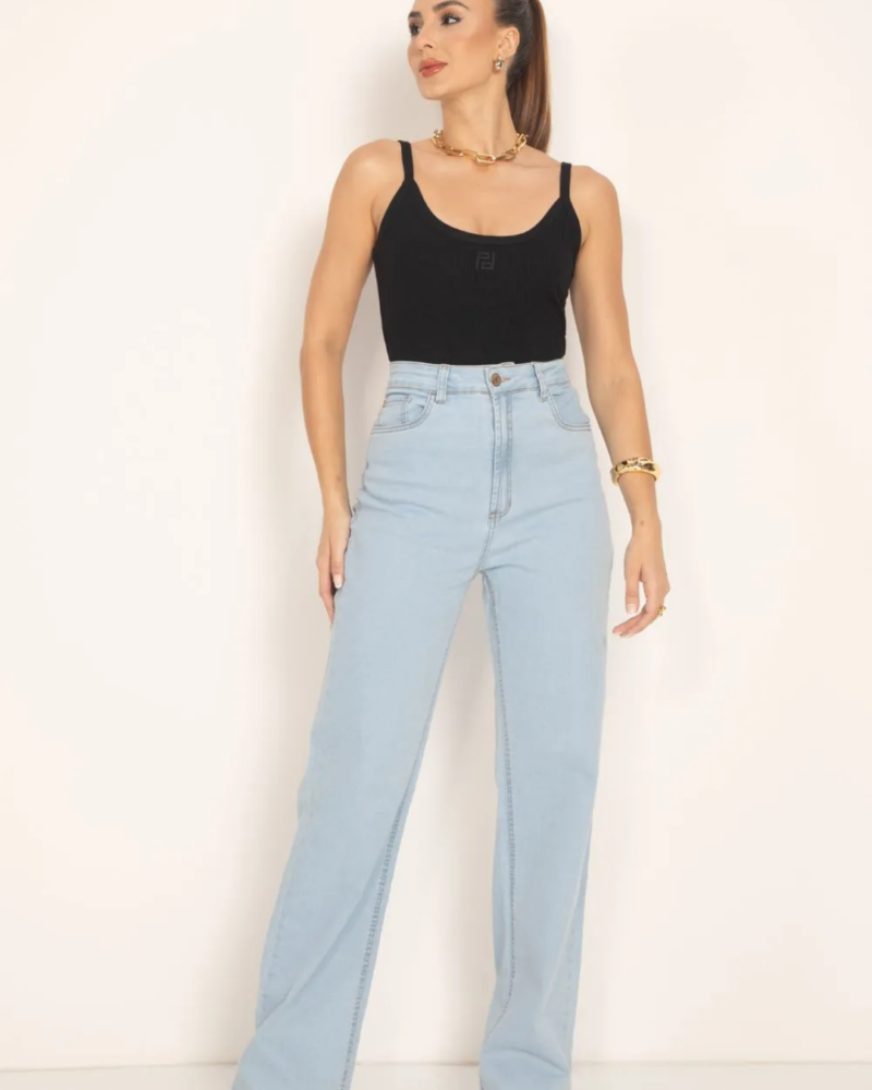 Calça Jeans Feminina Wide Leg