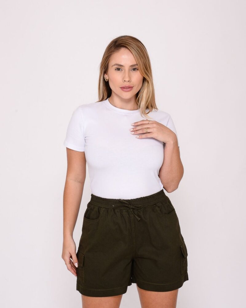 Short Cargo Feminino Verde Musgo