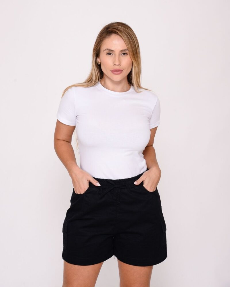 Short Cargo Feminino Preto